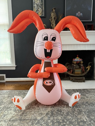 RARE Vintage A&W Root Beer Large Bunny Rabbit Inflatable - Picture 2 of 14