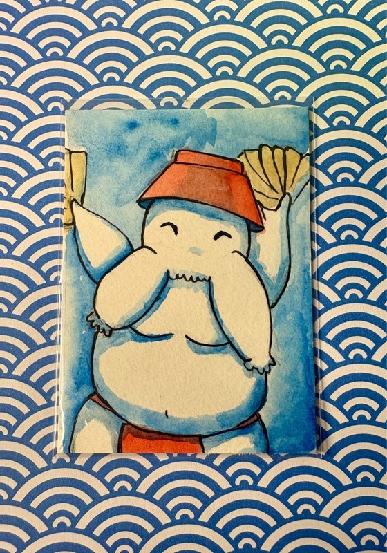 Studio Ghibli Fan Art TurnUP Turnip Spiri ACEO Art Card by KayshaLacyArt