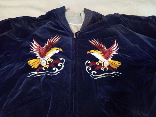 Vintage 50s Japan Reversible Souvenir Quilted Jacket! Size Medium-Large - Picture 4 of 17
