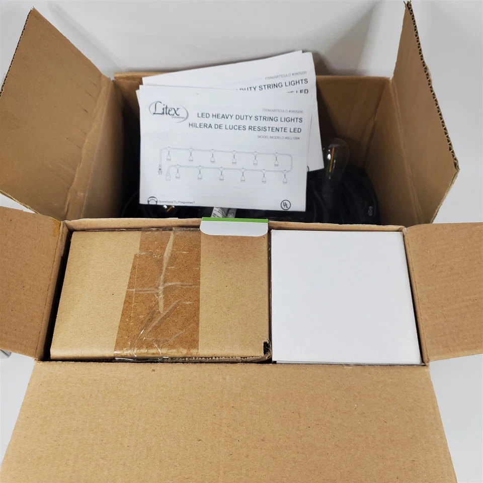 3 Sets of 24 ft Black Indoor/Outdoor String Light w/LED Edison Bulbs 72 ft Total - Image 3 of 4