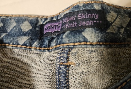 Levis Pants Girls 16 Regular Blue Denim Super Skinny Knit Jean Geometric Stretch - Picture 5 of 7