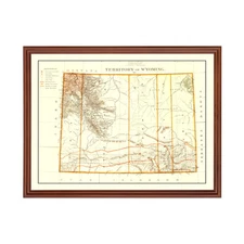 Old Map of Wyoming 1876 - Vintage Wyoming Art