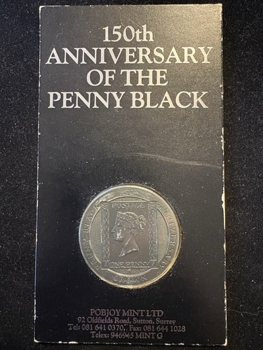 1990 Isle Of Man 150th Anniversary of the Penny Black Stamp, Cupro Nickel