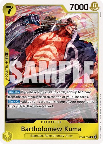 2024 Emperors in the New World Bartholomew Kuma Character / Yellow