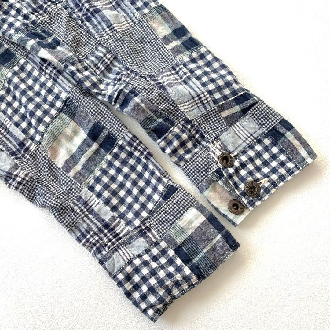 KAPITAL Patchwork Cotton Jacket Raglan Sleeve Blu… - image 9