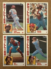 1984 Topps #70 Matthews, #484 Virgil, #535 Diaz, #613 Gross-PHILLIES……4 cards