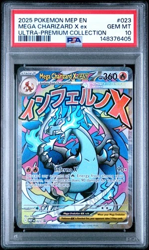 2025 POKEMON MEP PROMO ULTRA-PREMIUM COLLECTION #023 MEGA CHARIZARD X EX PSA 10