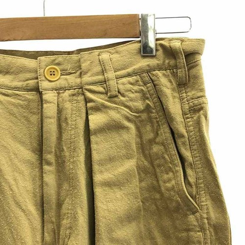 Unfil Unfill Raw Silk Denim Cropped Pants Low 1 Sand Beige Womens Used KLDR-0 - Picture 2 of 10