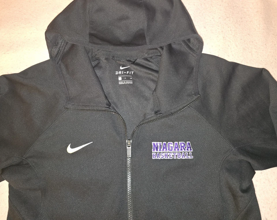 Sudadera con capucha con cremallera de baloncesto emitida por el jugador NIAGARA UNIVERSITY PURPLE EAGLES NIKE S/pequeña Foto 2 de 4