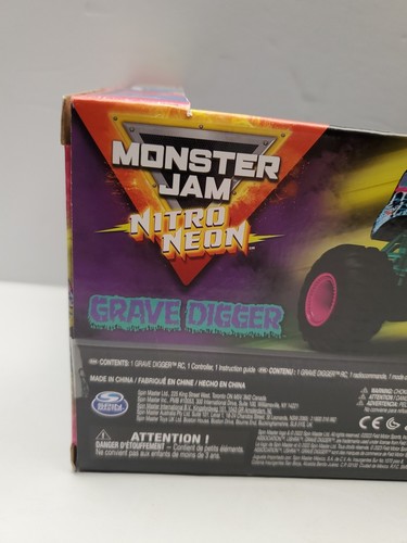 Monster Jam Nitro Neon 1:24 Grave Digger RC Remote Control Walmart Exclusive - Picture 7 of 15