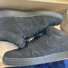 Nike Court Vision Mid Triple Black Athletic Sneakers CU6620 001  Mens Size 10.5