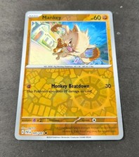 Pokemon Paldean Fates Mankey Reverse Holo Common Card 045/091 NM