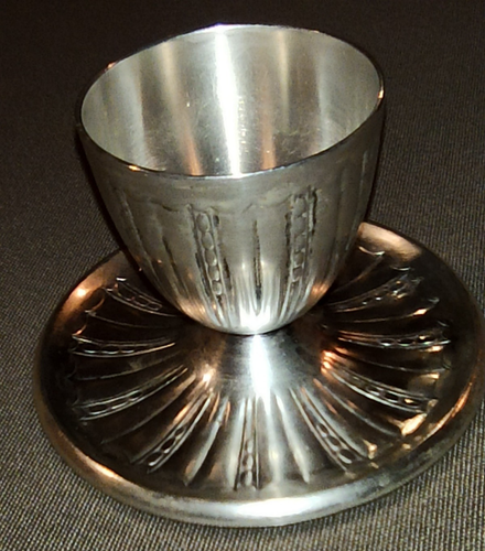 COQUETIER O . GALLIA - CHRISTOFLE Olive und Feston - versilbertes Metall, sehr guter Zustand