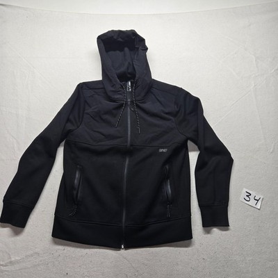 American Eagle Outfitters Solid Black Full Zip Hoodie Jacket Coat Adult Men's M