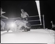 Rocky Graziano Stands Over Reuben Jones 1951 OLD BOXING PHOTO
