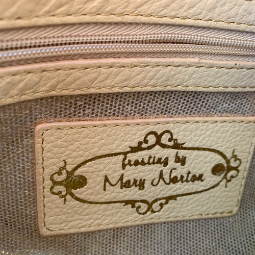 Frosting by Mary Norton Hobo Bag Tan Yellow Lamb Leather Soft Tassels Leaves - Picture 5 of 15