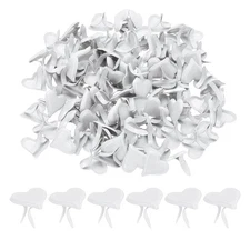 Brads for Paper Crafts, 100 Pcs White Metal Heart Paper Fasteners, 10 mm