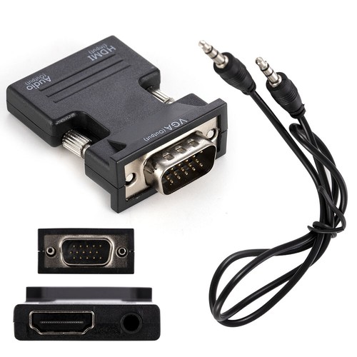 1xFemale To VGA Male Converter Support 1080P Signal Output With Audio Adapter - Picture 5 of 12
