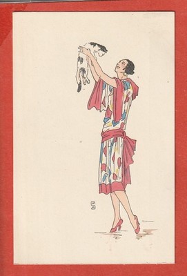 CPA - ILLUSTRATOR, M.S. DE SAINT MARC, CHARM - FRAU und KATZE