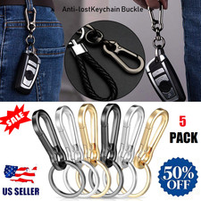 5 Metal Keychains Keyring Key Chain Ring Clip Holder Organizer for Home Car Key