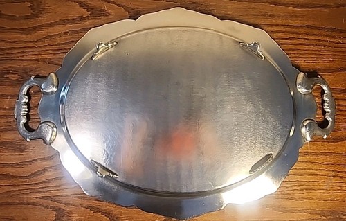 Vintage EPCA Bristol by Poole 7316 Silver Plated Oval Platter Tray 20" Long - Picture 13 of 24