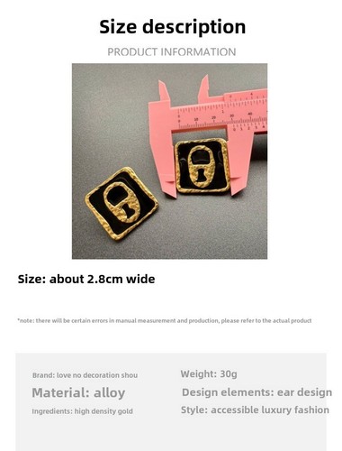 Schiaparelli Inspired Padlock Key Hole To The Heart Black& Gold Stud earrings - Picture 5 of 15