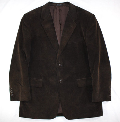 Adolfo International Blazer Men's 42 R Corduroy Cotton Sport Coat Jacket Brown