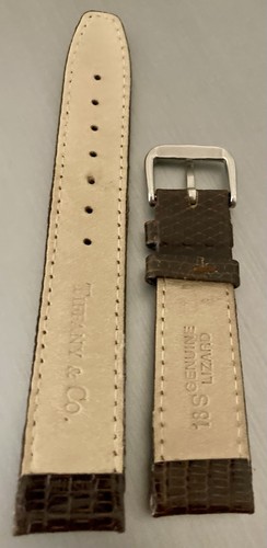 New Tiffany & Co. Genuine Lizard Watch Strap Braun 18mm Short. Like New - Bild 2 von 2