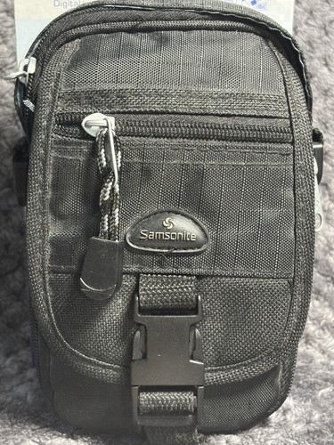 Samsonite Small Camera Black Pouch Case Bag Adjustable Shoulder Crossbody Strap - Picture 2 of 4