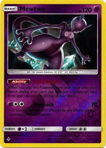 Lightly Played Mewtwo - 75/214 - Rare - Reverse Holo Pokemon Unbroken Bonds