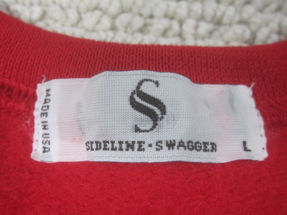 Pullover Sideline Swagger para mujer grande rojo azul con logotipo de escritura cuello redondo Foto 3 de 4