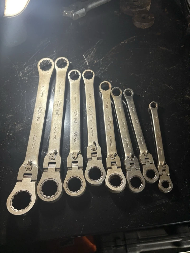 SP Tools 8 piezas métrico reversible bloqueo cabezal flexible engranaje accionamiento caja doble conjunto Foto 3 de 3