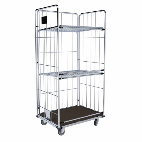 Wäschewagen + 2 ZwsBöden + 4 Abweisräder - 3-seitig - Nutzhöhe 1600 mm RP Holz - Bild 1 von 3