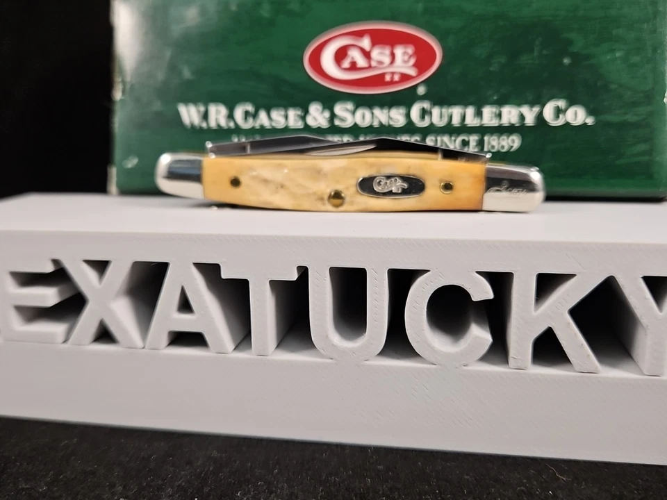 Navaja de bolsillo Case XX Tiny Muskrat 2007 nueva con mango de hueso negro Foto 2 de 4