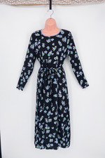 Hush UK 6 Black Floral Fit & Flare Sleeveless Midi Dress – Wedding Guest