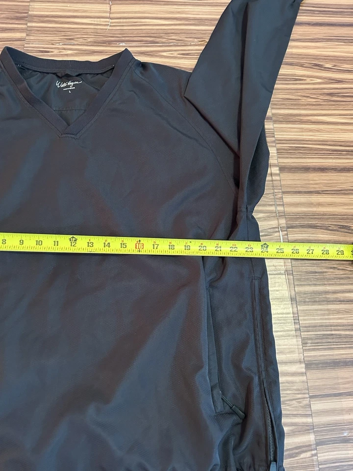 Pulôver masculino Walter Hagen golfe quebra vento jaqueta chuva preto tamanho grande - Imagem 3 de 4