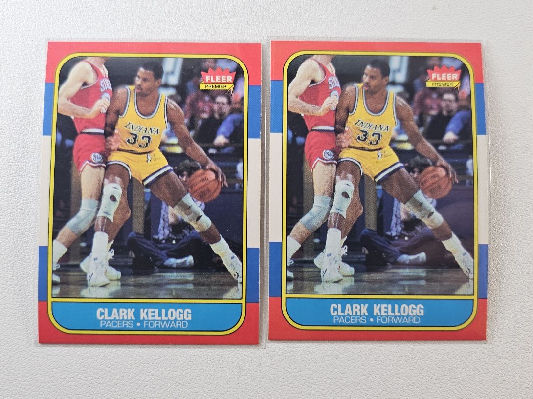 [2] CLARK KELLOGG 1986-87 FLEER PREMIER BASKETBALL ROOKIE PACERS #58 Q6233
