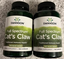 Swanson Cat’s Claw 500 mg 2X 100 Cap Support Immune, Digestive, Joint Health