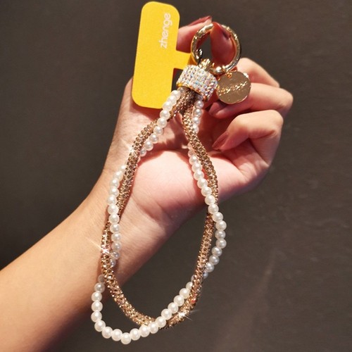 Rhinestone Pearl Beaded Phone Wrist Straps Keychain Phone Accessories - Photo 16 sur 19