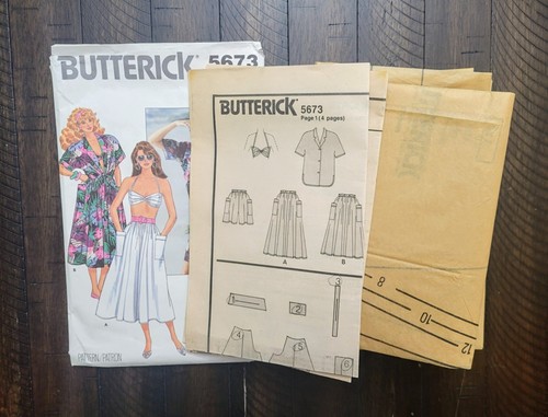 Camisa/Sujetador/Pantalones Cortos/Falda Vintage Butterick Patrón #5673 Tallas 8-10-12 CORTE a 12 - Imagen 6 de 7