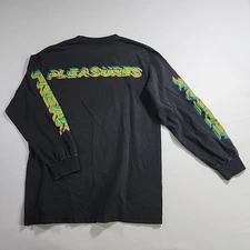 Pleasures Now Black Long Sleeve 3D Graphic Printed T-shirt Unisex Medium