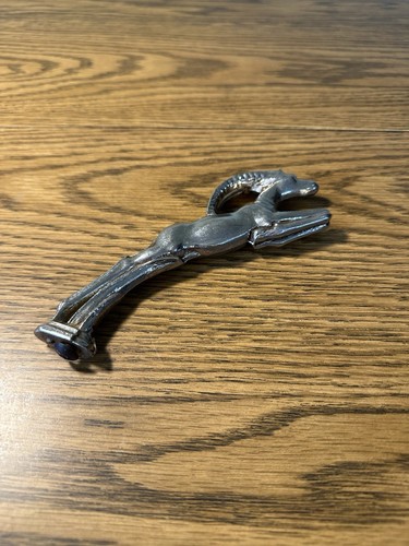 Art Deco MCM Ottone Gazzella Metallo Pavimento Posacenere Supporto Cappuccio Ornamento ~6,5" - Foto 1 di 5
