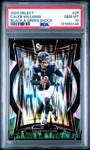 2024 PANINI SELECT BLACK & GREEN SHOCK #25 CALEB WILLIAMS ROOKIE RC PSA 10