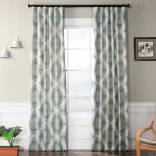 Henna Clover Geometric Room Darkening Curtains - 50 In. W X 96 In. L Rod Pocket 