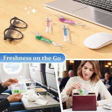 5-in-1 Mini Disposable Toothbrush with Pre-Pasted Fresh Bead, Waterless Trave...