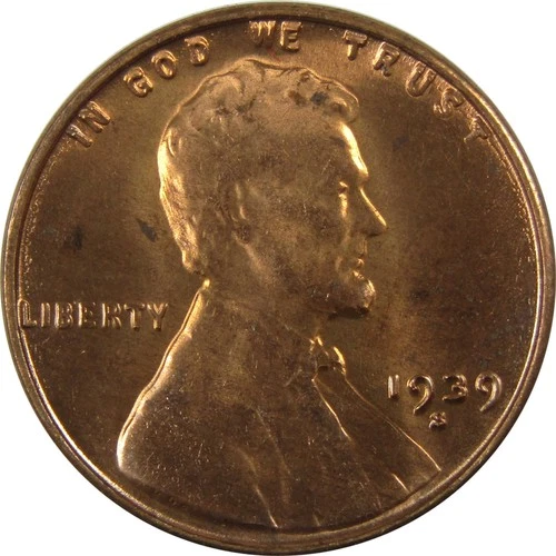 1939 S Lincoln Wheat Cent Uncirculated Mint State Penny SKU:I26197