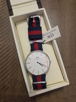 Daniel Wellington Classic Oxford Blue/Red Fabric Strap 40mm Men's Watch 0201DW