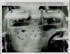 1969 Press Photo Stained Box containing Lunar Samples at Space Center, Houston