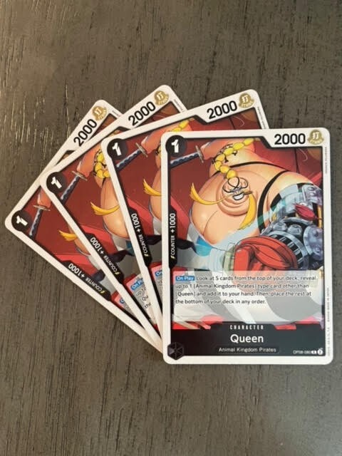 X4 Queen OP08-080 - Two Legends - One Piece Card Game OP TCG ENG Playset NM+