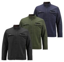 Men s Outwear Stand Collar Fleece Lined Casual Full Zip Water Resistant Jacket